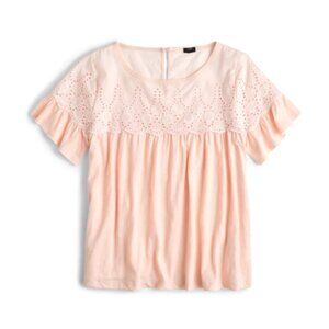 J. Crew Pink Embellished Boxy Blouse with Bib Collar